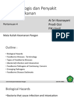 Bahaya Biologis Dan Penyakit Bawaan Makanan: Pertemuan 4