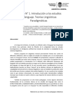 Módulo #1. Introducción A Los Estudios de Lenguaje. Teorías Lingüísticas Paradigmáticas