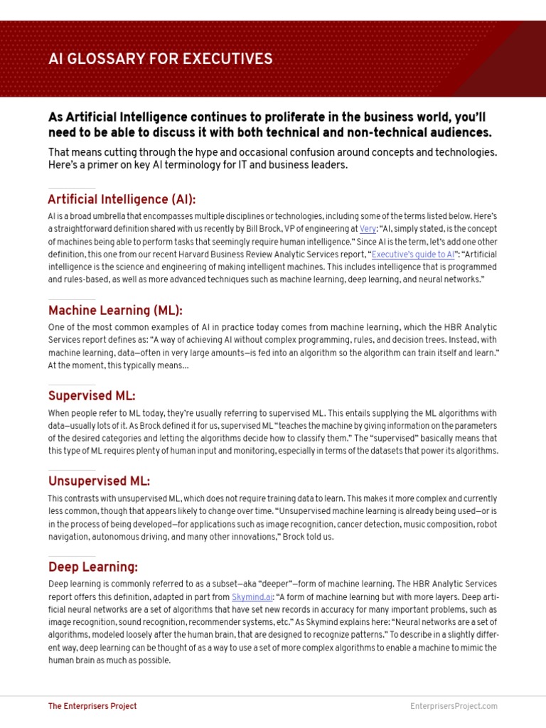 AI Terminology Guide for Executives | PDF | Artificial Intelligence ...