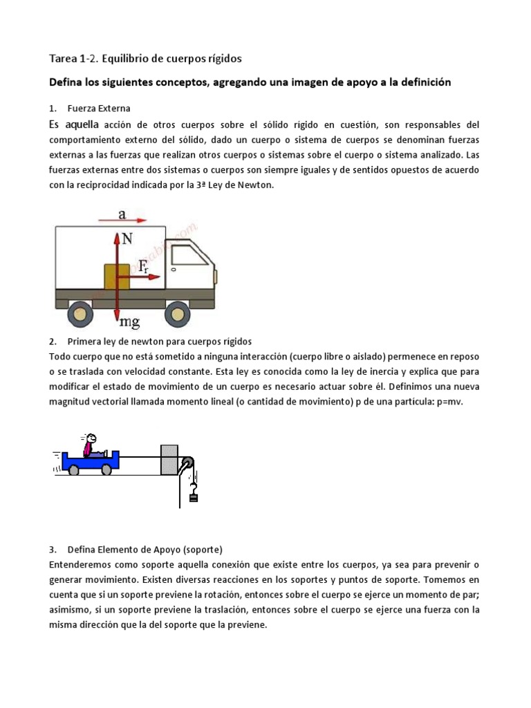 Tarea 1-3 Equilibrio de Cuerpos Rígidos, PDF, Fuerza