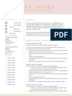 Resume Template Light Pink