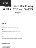 Java Advance Unittesting & Junit, TDD and Testng: Anhpham