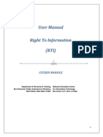 User Manual Right To Information (RTI) : Citizen Module