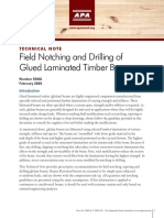 Field Notching and Drilling of Glued Laminated Timber Beams: Technical Note