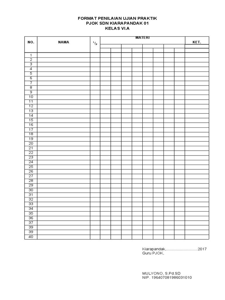 Doku Pub Format Penilaian Ujian Praktik Pjok Pdf