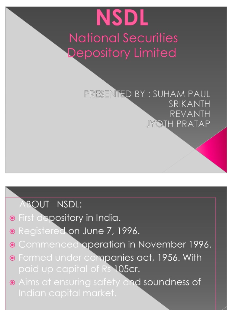 NSDL Functions and Its Demat Participants | PDF