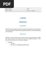 LAB# 08: Inheritance: Description