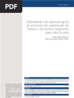 dificuldades de aprendizagem na construção da leitura