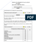 Template Mission Statement Evaluation Matrix 2