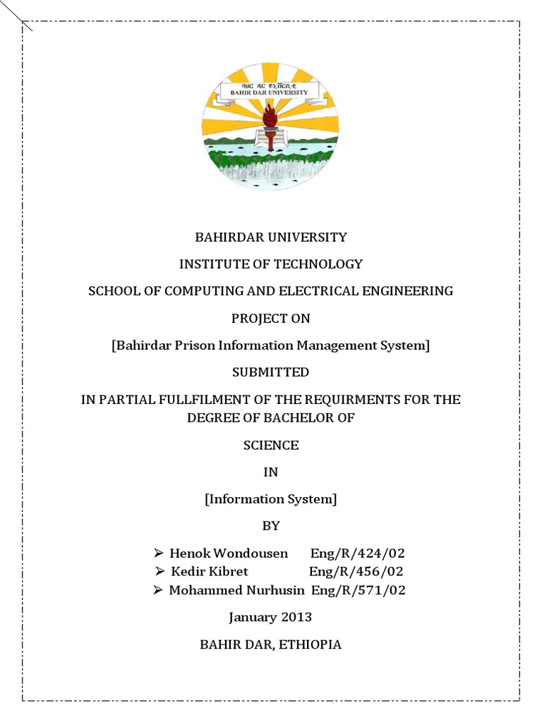 Bahirdar Prison Information System | PDF | Databases | Usability