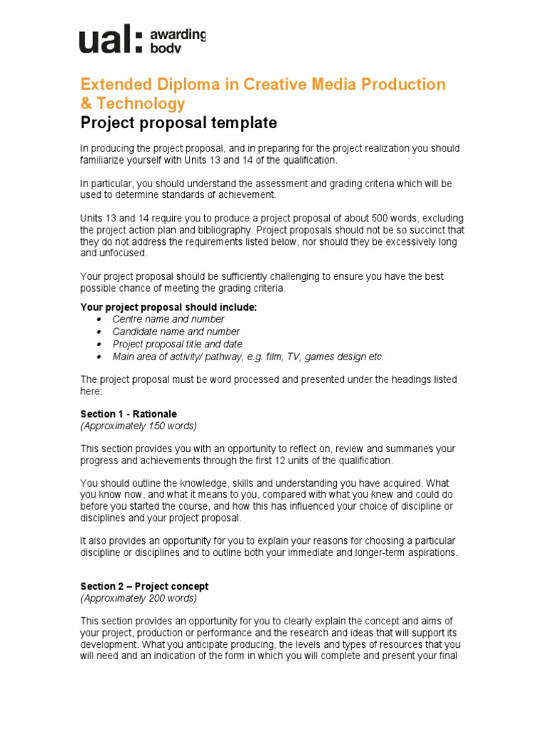 FMP Project Proposal Template  PDF  Concept  Evaluation Inside Idea Proposal Template