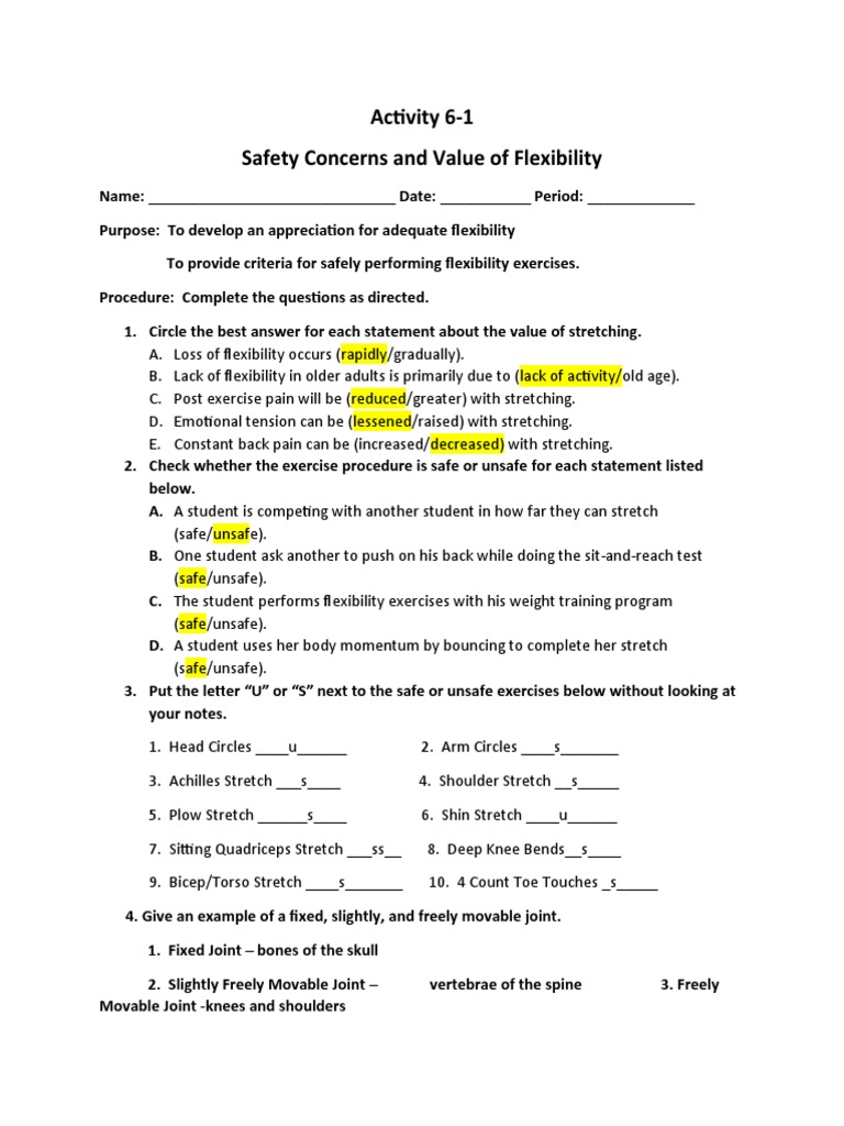 Flexibility Activity 6.1 | PDF