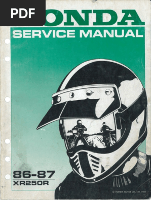 Xr250 1986-87 XR250R Honda Service Manual - Reduced | PDF