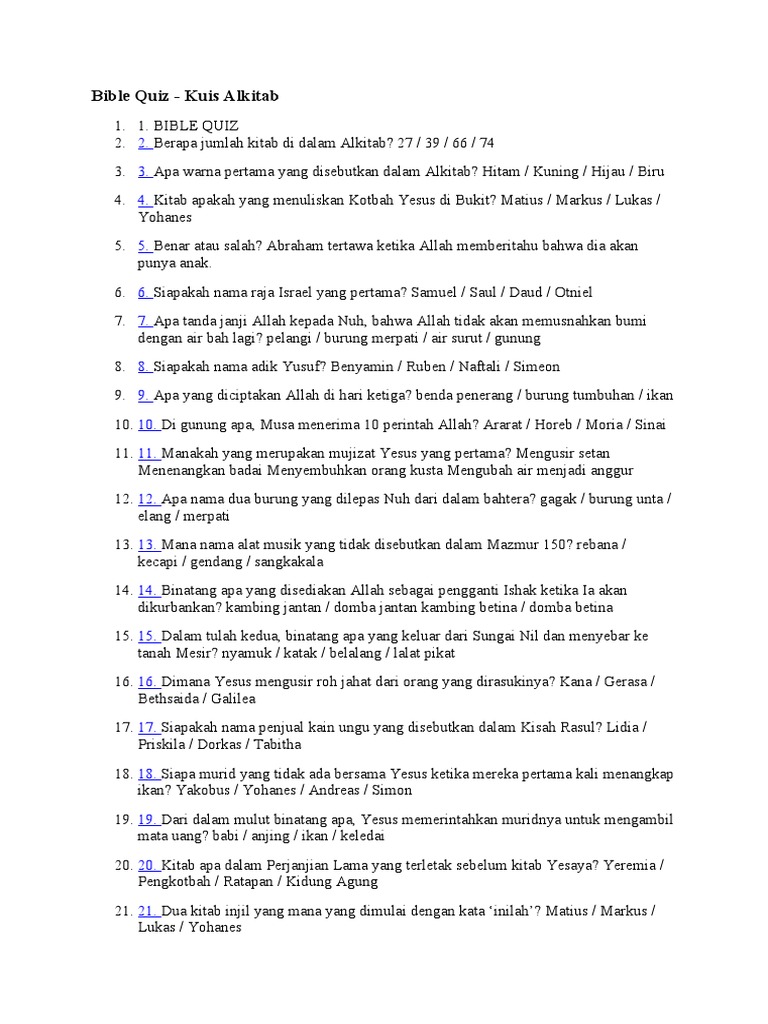 Bible Quiz | PDF