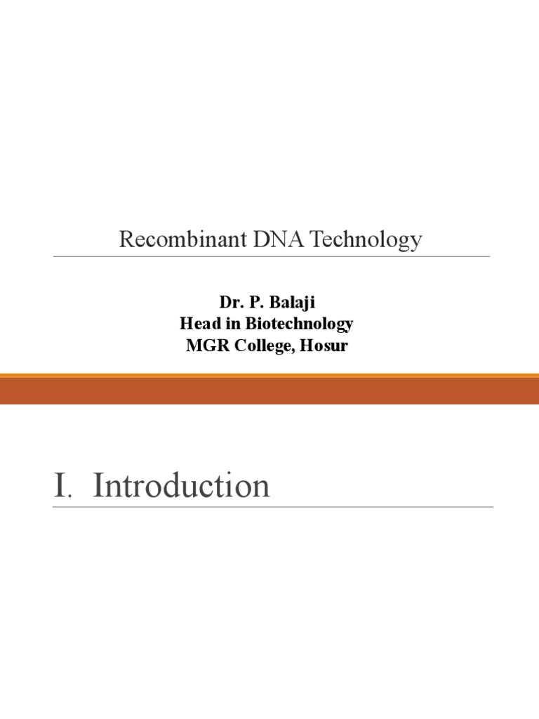 Recombinant DNA Technology Overview | PDF | Molecular Cloning | Plasmid