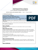 Activity Guide and Evaluation Rubric - Task 3 - Tongue Twisters