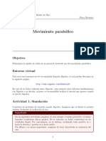 Simulación del movimiento parabólico de un proyectil