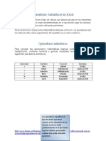 Operadores Aritméticos en Excel