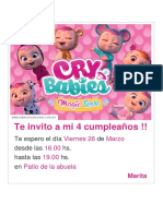 Tarjeta Cry Babies Bebes Llorones 1