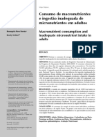 Consumo de macronutrientes e ingestão inadequada de micronutrientes em adultos brasileiros