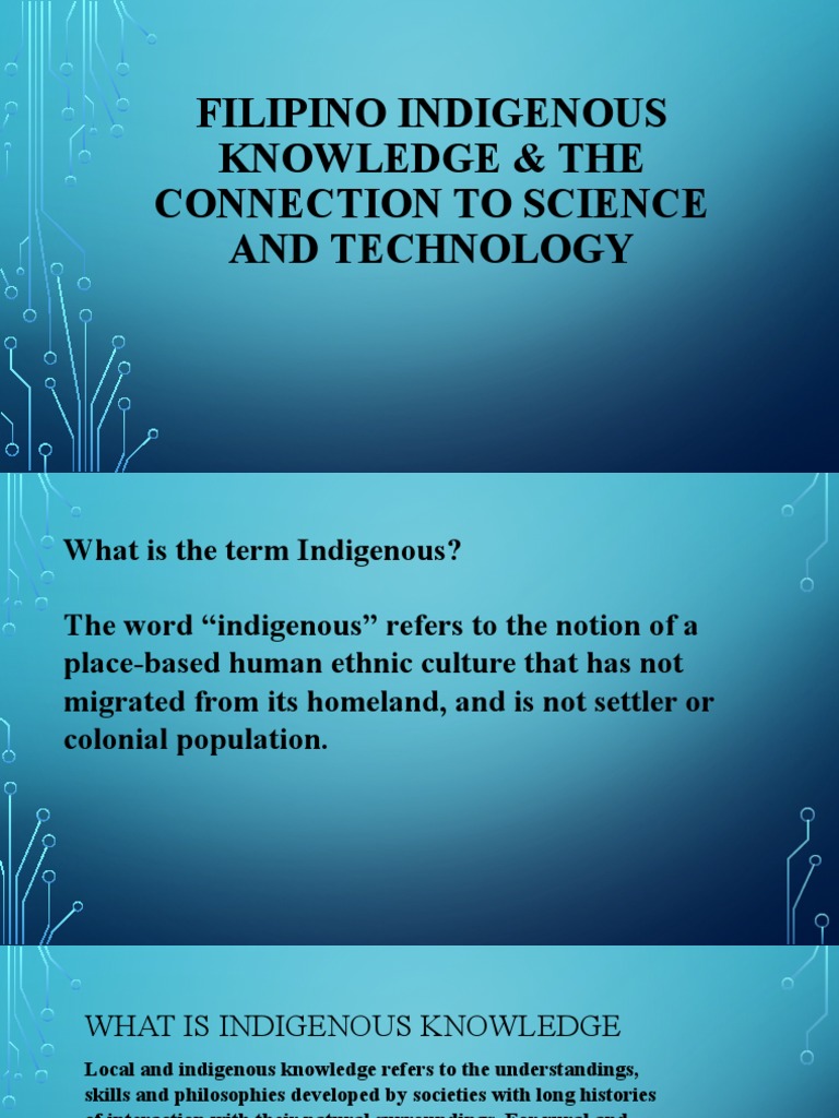 Filipino Indigenous Knowledge & The Connection To Science PDF