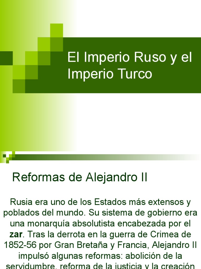 Reformas en Rusia y el Imperio Otomano | PDF | imperio Otomano ...