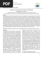 Effectiveness of Environmental Law in India: An Analytical Study