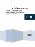 Proyectos intervención Sociocomunitarios.