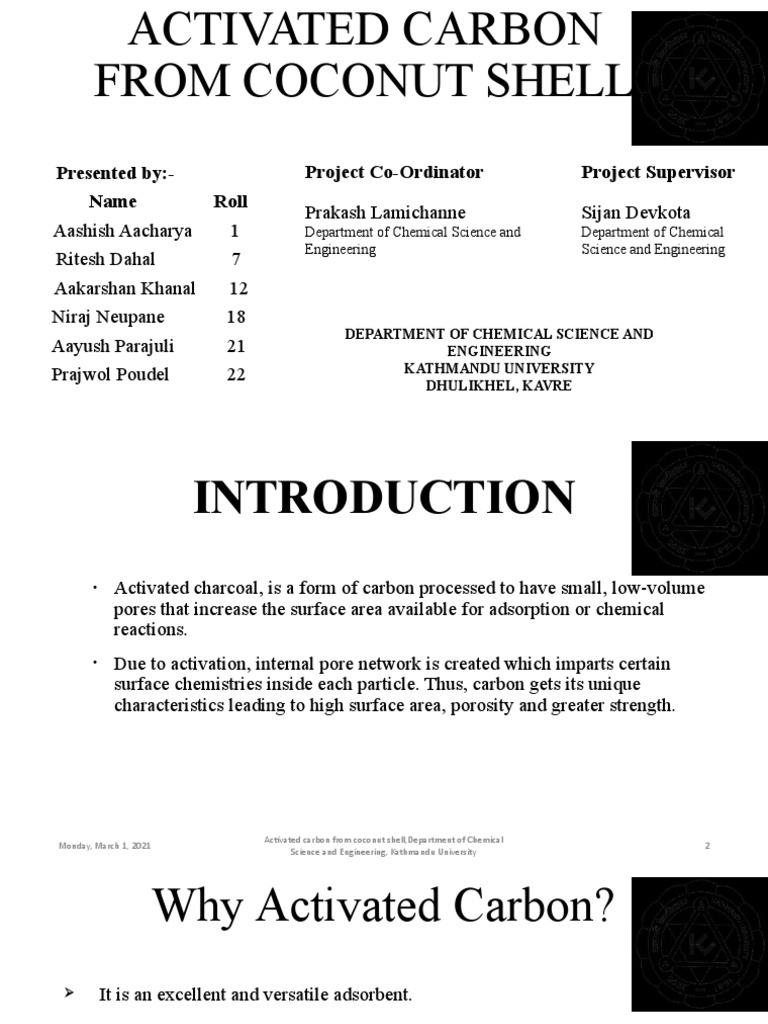Production of Activated Carbon From Coconut Shell PDF Chemical