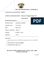 CVE 2001 Structural Analysis Final Exam Review