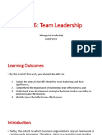 GLDR5113 - Managerial Leadership - Unit 6 - Team Leadership