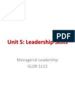 GLDR5113 - Managerial Leadership - Unit 5 - Leadership Skills