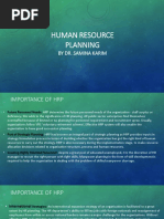 Human Resource Planning: by Dr. Samina Karim