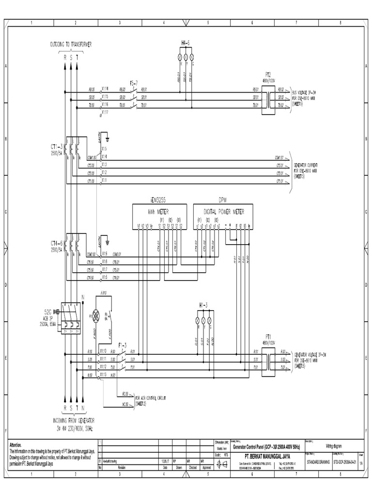 GCP - 3Ø 2500A (TERASAKI) - Wiring (As Built) (GI Tello) | PDF