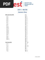 EST I - Math - Answer Key