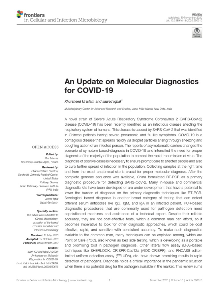 An Update On Molecular Diagnostics For COVID-19 | PDF | Polymerase ...