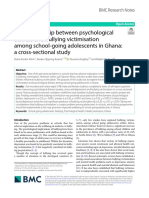 The Relationship Between Psychological Distress and Bullying Victimisation Among School-Going Adolescents in Ghana: A Cross-Sectional Study