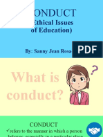Conduct: (Ethical Issues of Education)