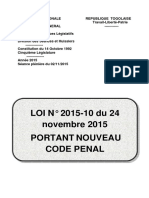 Code Pénale Du Togo (2015)
