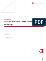 Learn German in Three Minutes #3 Greetings: Lesson Notes