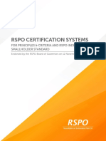 Rspo Certification Systems: For Principles & Criteria and Rspo Independent Smallholder Standard