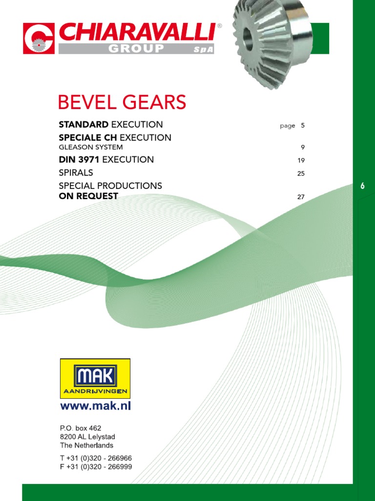 Bevel gears standard execution speciale ch execution din 3971