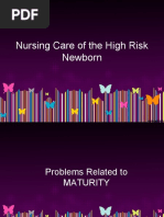 A. 1. Nursing Care of The High Risk Newborn To Maturity