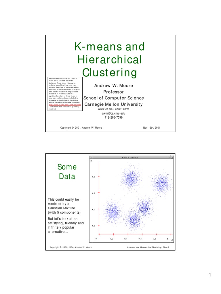 K-Means and Hierarchical Clustering: Some Data | PDF