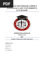 Dr. Ram Manohar Lohiya National Law University, Lucknow: Affirmative Action Law Project On