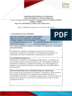 Guía de Actividades y Rúbrica de Evaluación Unidad 2 - Tarea 2 - Metodos de Soporte A La Toma de Decisiones