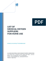 List of Medical Oxygen Suppliers For Home Use