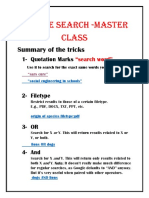 Google Search - Master Class: Summary of The Tricks