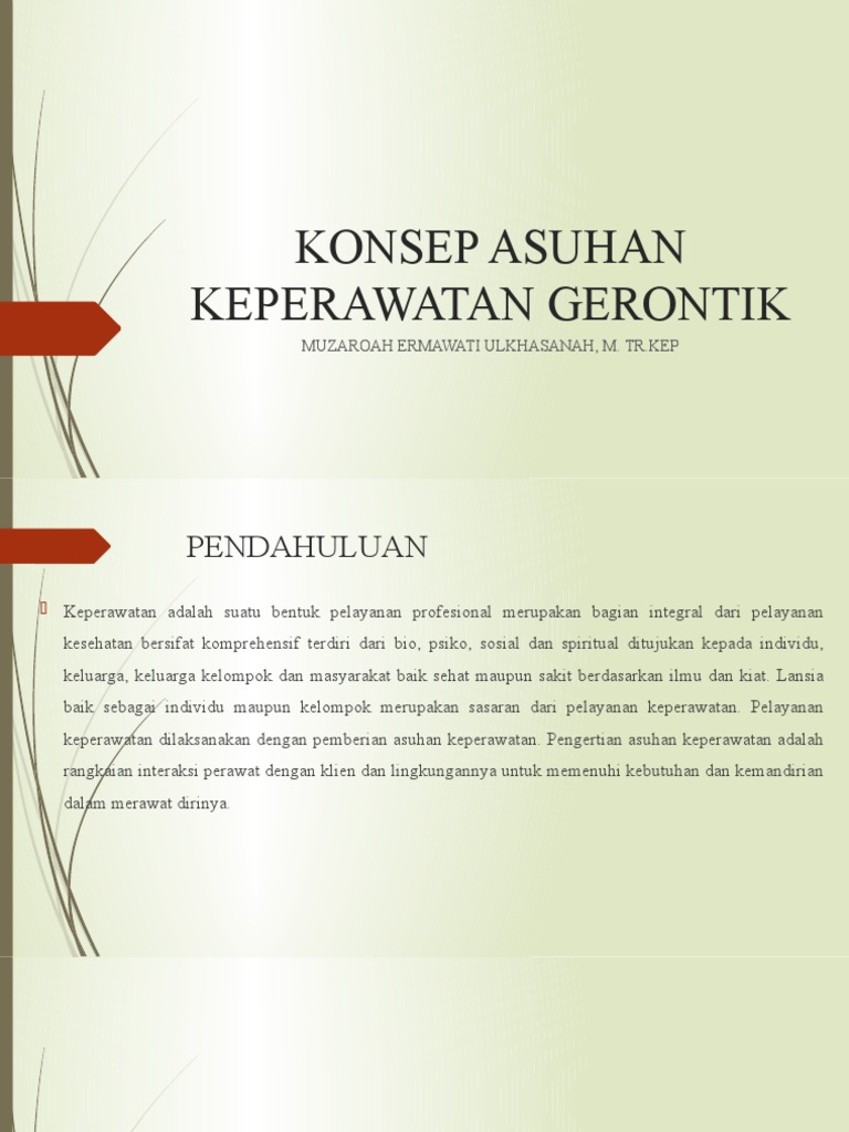 Konsep Asuhan Keperawatan Gerontik | PDF