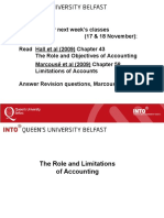 The Role and Limitations of Accounting